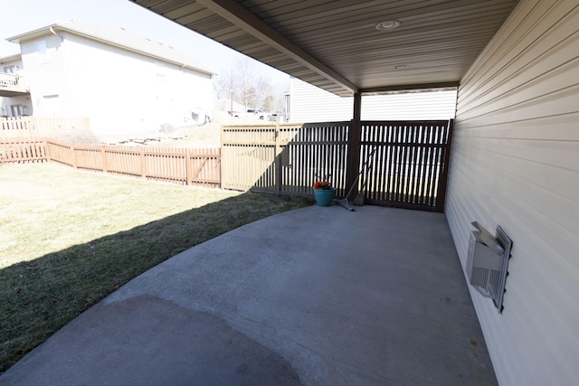 view of patio featuring fence private yard