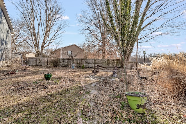 view of yard featuring fence