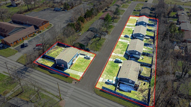 bird's eye view with a residential view