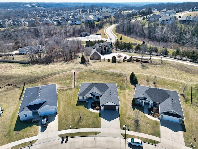 drone / aerial view with a residential view