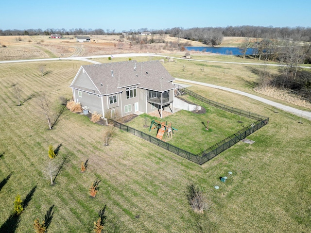 bird's eye view with a rural view