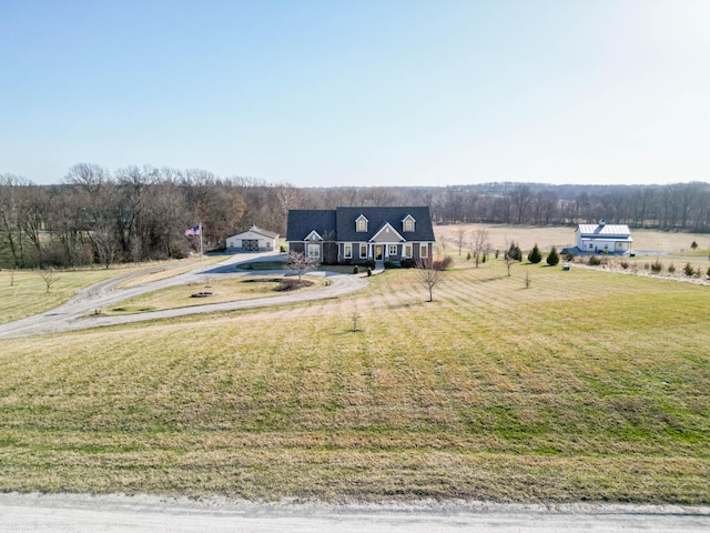 drone / aerial view with a rural view