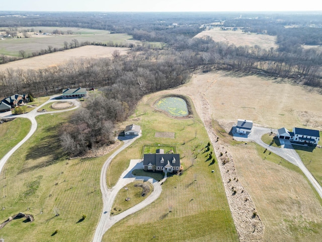 aerial view featuring a rural view