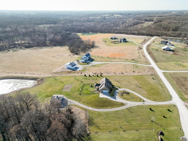 drone / aerial view featuring a rural view