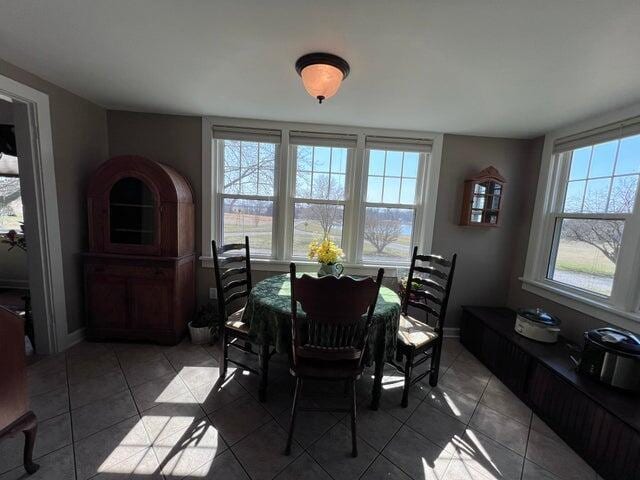 dining area with tile patterned floors and baseboards