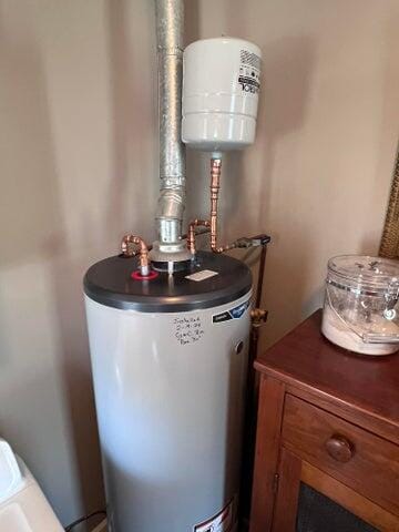 utility room with water heater