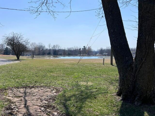 view of yard with a water view