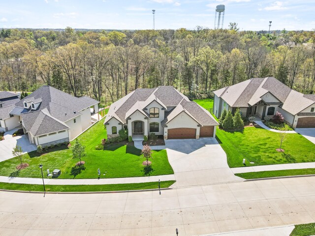 aerial view featuring a view of trees