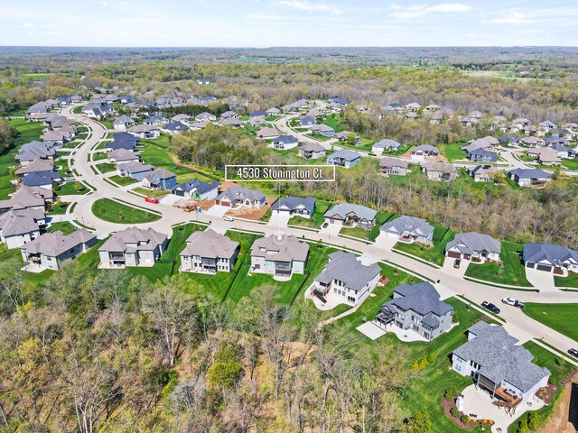 aerial view with a residential view