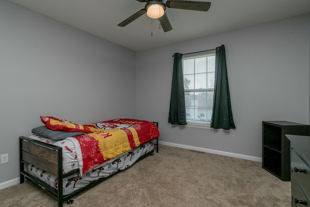 4612 Manhasset Dr, Columbia, MO 65203 - carpeted bedroom featuring baseboards, a ceiling fan, and visible vents