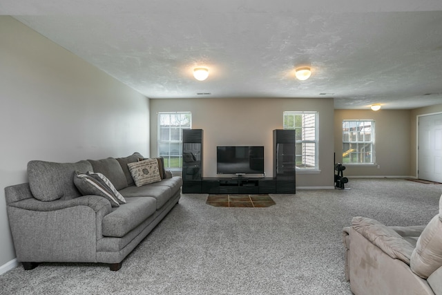 4612 Manhasset Dr, Columbia, MO 65203 - carpeted living area with baseboards and plenty of natural light