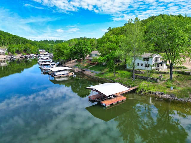 27206 Lakeside Ln, Barnett, MO 65011 - dock with a water view and a view of trees