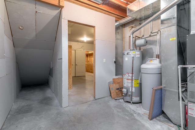 606 Billy Joe Sapp Dr, Ashland, MO 65010 - unfinished below grade area featuring gas water heater, a water softener system, and heating unit