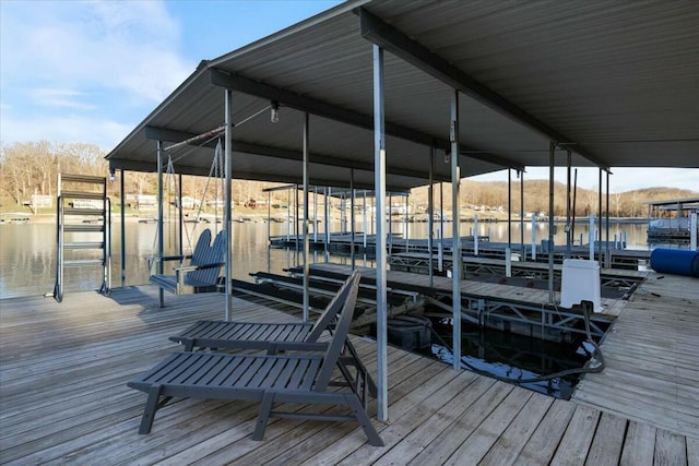 28489 Possum Trot Rd, Stover, MO 65078 - dock area featuring boat lift and a water view