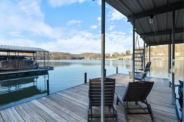 28489 Possum Trot Rd, Stover, MO 65078 - view of dock featuring a water view
