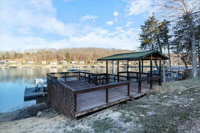 28489 Possum Trot Rd, Stover, MO 65078 - dock area featuring a water view