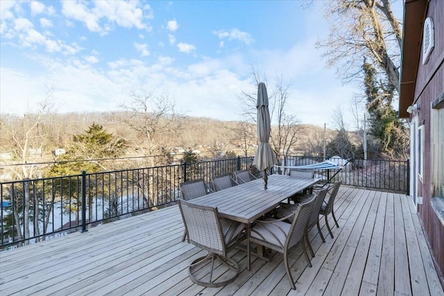 28489 Possum Trot Rd, Stover, MO 65078 - wooden terrace with outdoor dining space