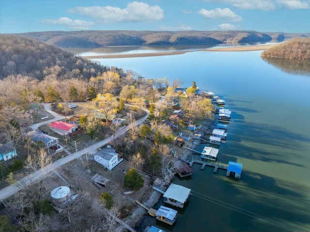 28489 Possum Trot Rd, Stover, MO 65078 - drone / aerial view with a forest view and a water view