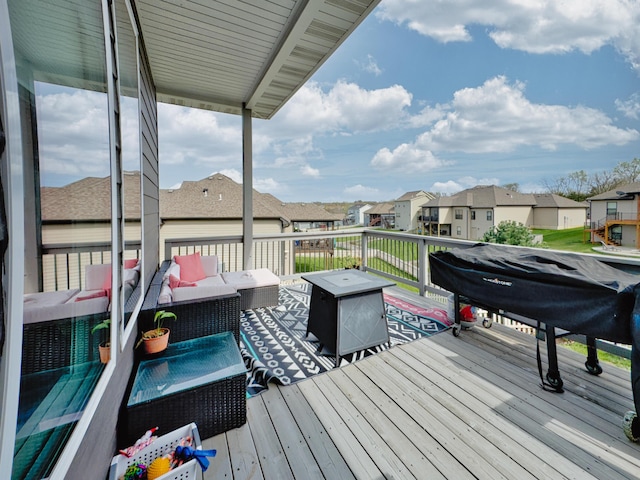 4716 Emeribrook Ct, Columbia, MO 65203 - deck featuring an outdoor living space and a residential view