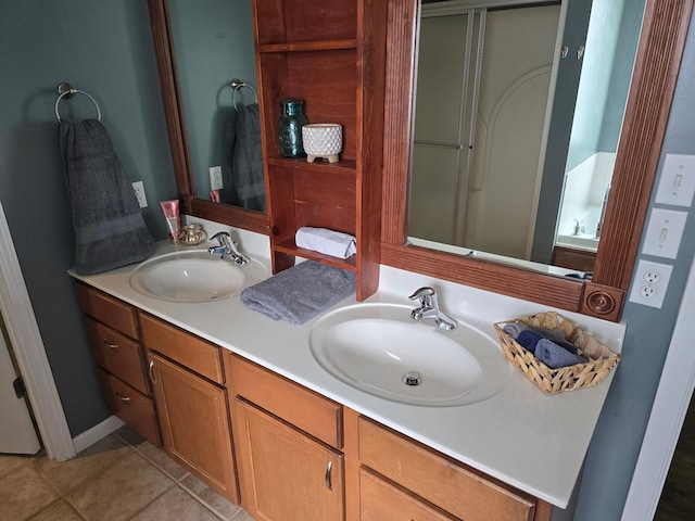 5003 Chesapeake Ln, Columbia, MO 65202 - full bathroom featuring double vanity and tile patterned flooring