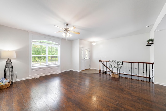 5003 Chesapeake Ln, Columbia, MO 65202 - empty room featuring hardwood / wood-style flooring, a ceiling fan, and baseboards