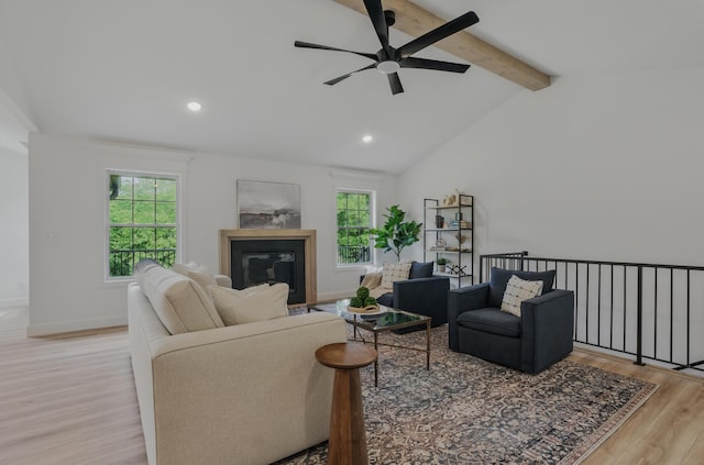 9747 S Rte N, Columbia, MO 65203 - living room with wood finished floors, ceiling fan, recessed lighting, a glass covered fireplace, and baseboards