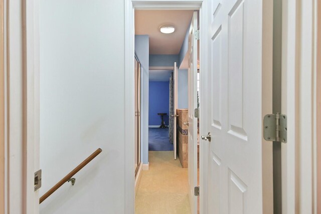 1204 S Walnut Ave, Salisbury, MO 65281 - corridor with light colored carpet, baseboards, and an upstairs landing