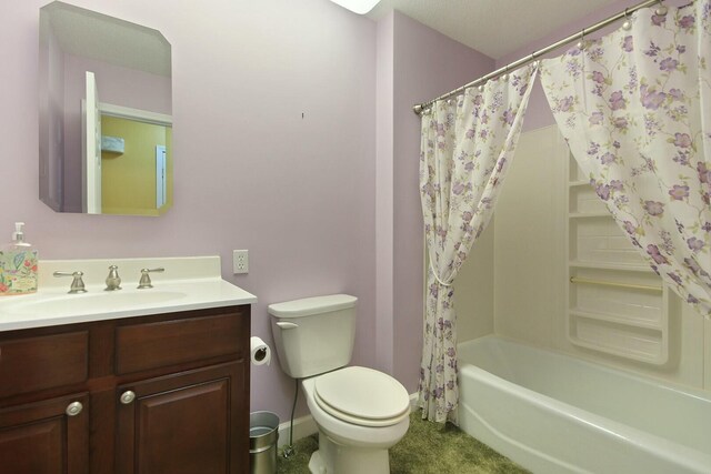 1204 S Walnut Ave, Salisbury, MO 65281 - bathroom featuring toilet, vanity, and shower / bath combination with curtain