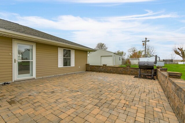 1204 S Walnut Ave, Salisbury, MO 65281 - view of patio / terrace with an outbuilding and a detached garage