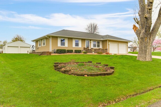 1204 S Walnut Ave, Salisbury, MO 65281 - single story home with a garage, driveway, and a front lawn