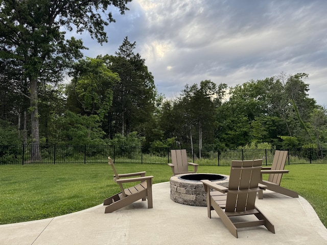 5005 Kiawah Ln, Columbia, MO 65203 - view of patio / terrace with a fire pit