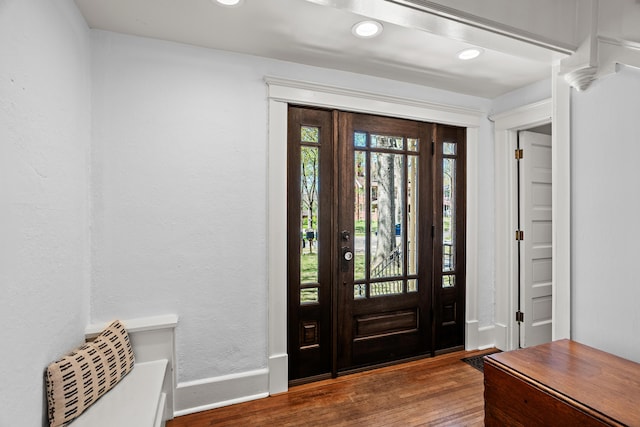 608 Westmount Ave, Columbia, MO 65203 - foyer entrance featuring wood finished floors, recessed lighting, and baseboards
