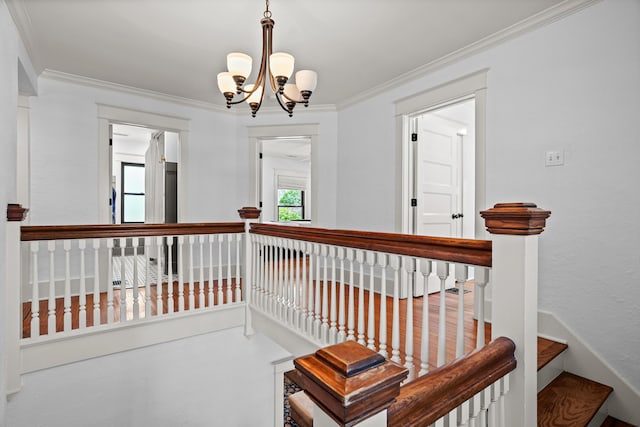 608 Westmount Ave, Columbia, MO 65203 - stairs with a chandelier and ornamental molding