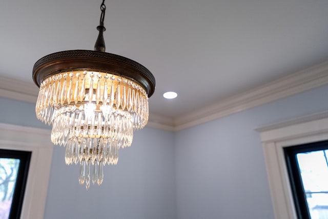 608 Westmount Ave, Columbia, MO 65203 - detailed view of a chandelier and crown molding