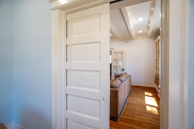 608 Westmount Ave, Columbia, MO 65203 - corridor featuring wood finished floors, recessed lighting, and baseboards