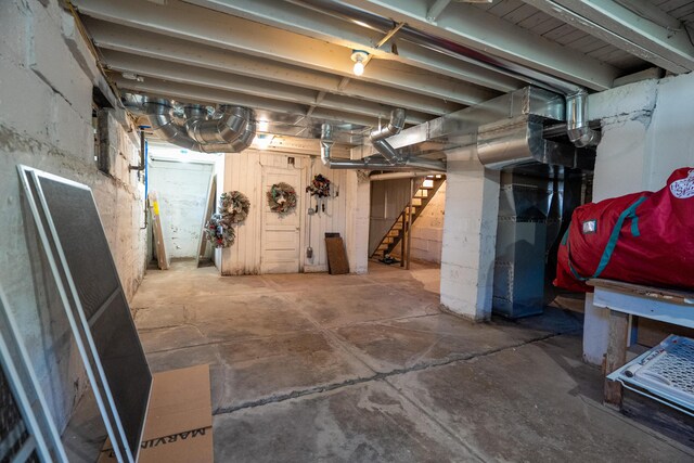 608 Westmount Ave, Columbia, MO 65203 - unfinished basement with stairway