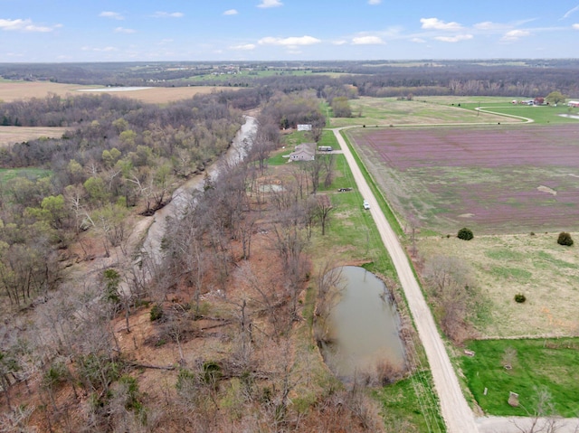 aerial view featuring a rural view