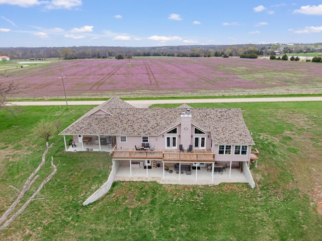 drone / aerial view featuring a rural view