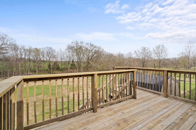 deck with a yard