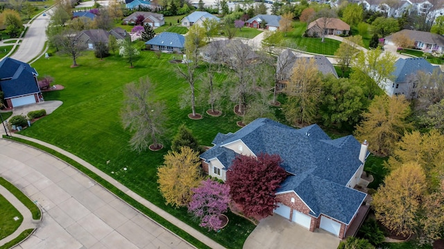 drone / aerial view with a residential view