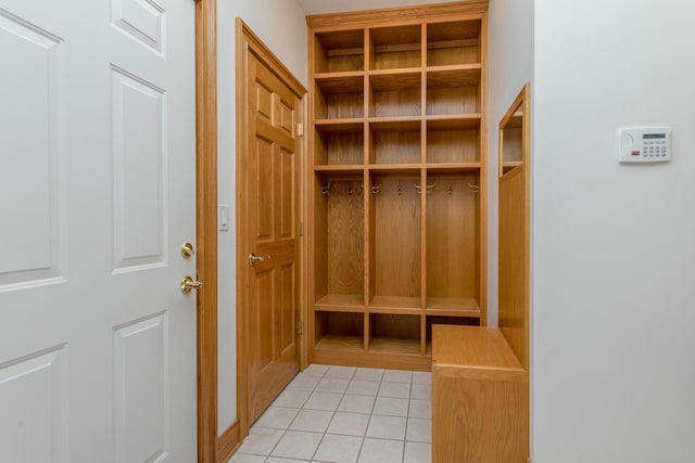 mudroom featuring light tile patterned flooring