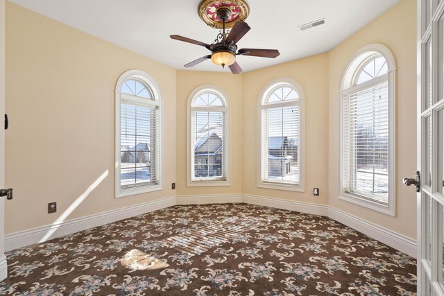3207 Rivington Dr, Columbia, MO 65203 - empty room with a ceiling fan, carpet floors, and baseboards