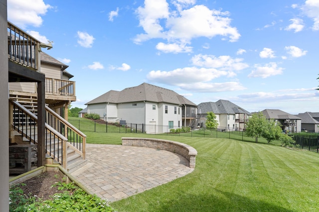 3207 Rivington Dr, Columbia, MO 65203 - view of yard featuring a residential view, a patio, a deck, and stairs