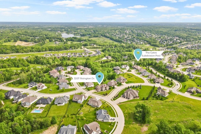 3207 Rivington Dr, Columbia, MO 65203 - aerial view of residential area featuring a heavily wooded area