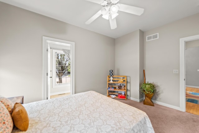 5109 Newbury Way, Columbia, MO 65203 - carpeted bedroom featuring baseboards, a ceiling fan, and visible vents