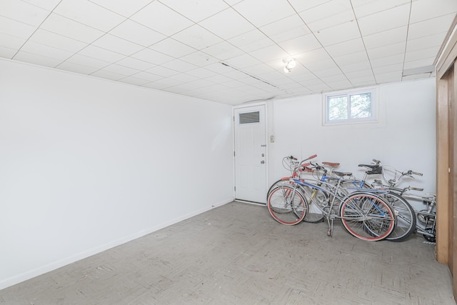 basement featuring baseboards