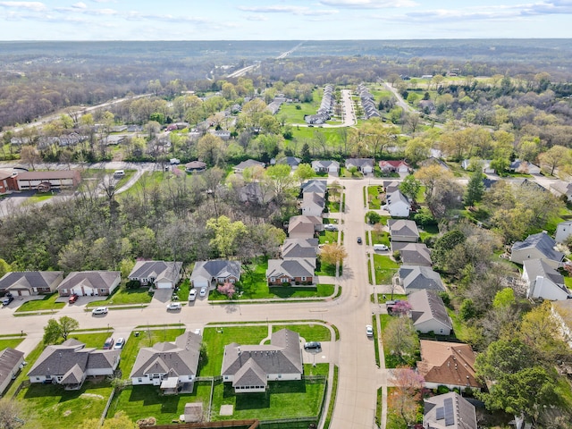 drone / aerial view with a residential view