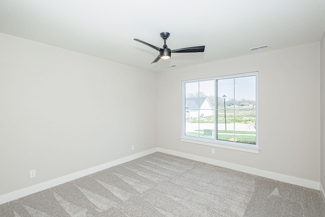 709 Sagemoor Dr, Columbia, MO 65201 - carpeted spare room featuring baseboards, visible vents, and ceiling fan