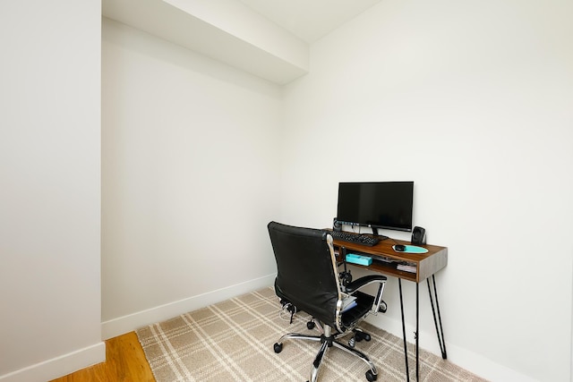 office area with baseboards