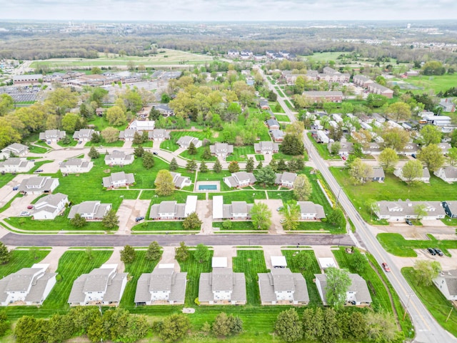 aerial view with a residential view